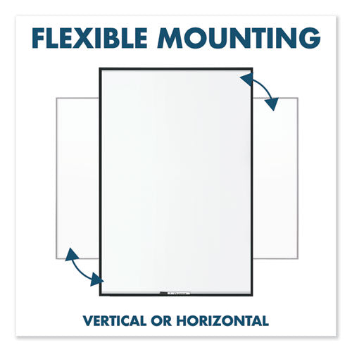 Fusion Nano-clean Magnetic Whiteboard, 72 X 48, Black Frame