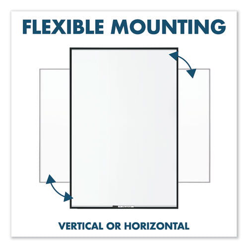 Fusion Nano-clean Magnetic Whiteboard, 96 X 48, Black Frame