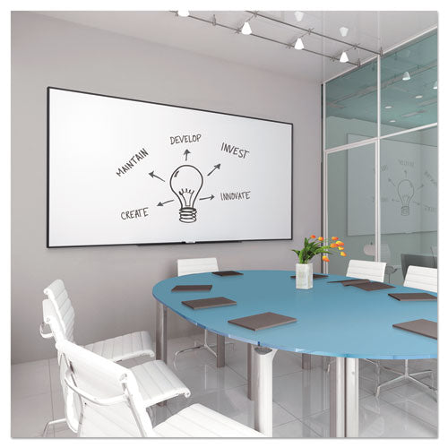 Fusion Nano-clean Magnetic Whiteboard, 96 X 48, Black Frame
