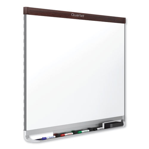 Prestige 2 Duramax Magnetic Porcelain Whiteboard, 48 X 36, Mahogany Frame