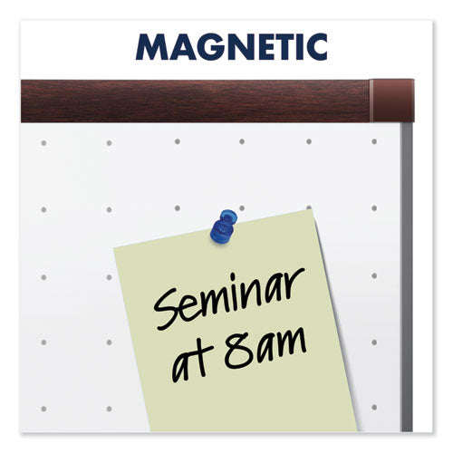 Prestige 2 Magnetic Total Erase Whiteboard, 72 X 48, Mahogany Frame