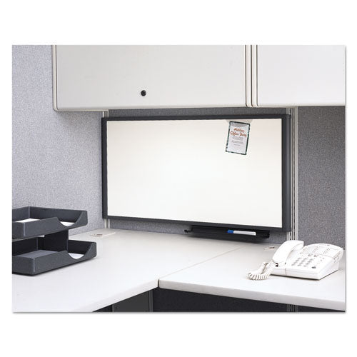 Prestige Cubicle Total Erase Whiteboard, 36 X 18, White Surface, Graphite Frame
