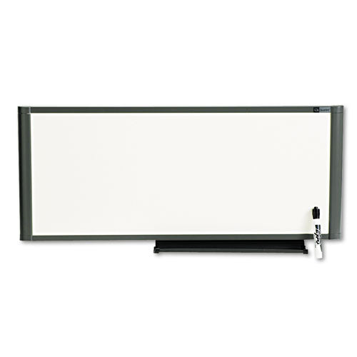Prestige Cubicle Total Erase Whiteboard, 36 X 18, White Surface, Graphite Frame
