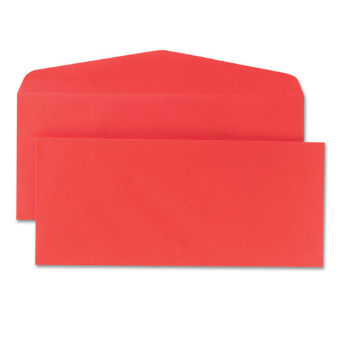 Colored Envelope, #10, Bankers Flap, Gummed Closure, 4.13 X 9.5, Red, 25-pack