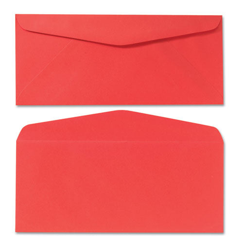 Colored Envelope, #10, Bankers Flap, Gummed Closure, 4.13 X 9.5, Red, 25-pack