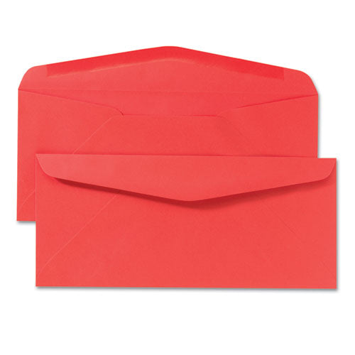 Colored Envelope, #10, Bankers Flap, Gummed Closure, 4.13 X 9.5, Red, 25-pack