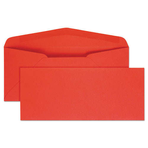 Colored Envelope, #10, Bankers Flap, Gummed Closure, 4.13 X 9.5, Red, 25-pack