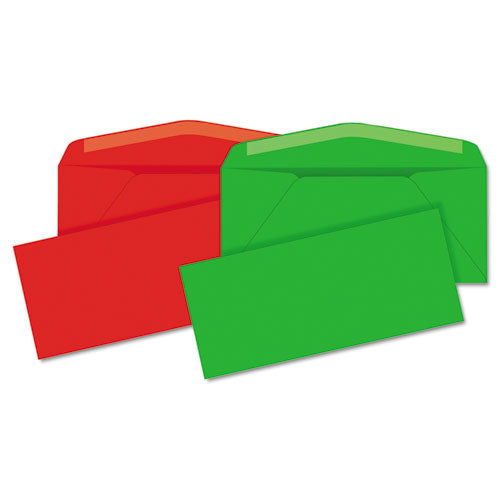 Colored Envelope, #10, Bankers Flap, Gummed Closure, 4.13 X 9.5, Green, 25-pack