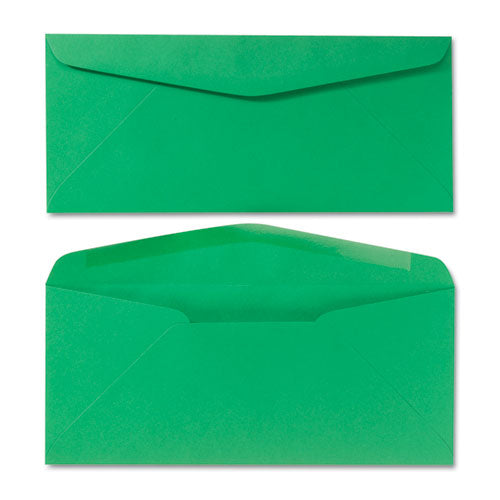 Colored Envelope, #10, Bankers Flap, Gummed Closure, 4.13 X 9.5, Green, 25-pack