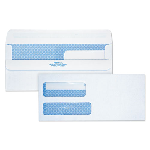Double Window Redi-seal Security-tinted Envelope, #9, Commercial Flap, Redi-seal Closure, 3.88 X 8.88, White, 250-carton