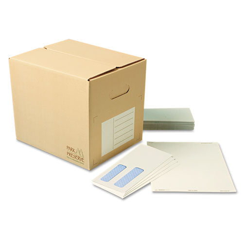 Double Window Security-tinted Check Envelope, #8 5-8, Commercial Flap, Gummed Closure, 3.63 X 8.63, White, 1,000-box
