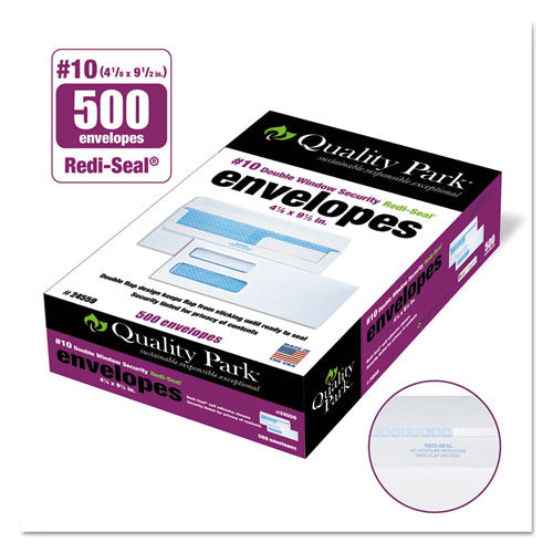 Double Window Redi-seal Security-tinted Envelope, #10, Commercial Flap, Redi-seal Closure, 4.13 X 9.5, White, 500-box