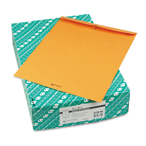 Clasp Envelope, #15 1-2, Cheese Blade Flap, Clasp-gummed Closure, 12 X 15.5, Brown Kraft, 100-box