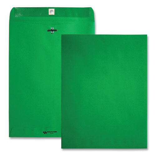 Clasp Envelope, #90, Cheese Blade Flap, Clasp-gummed Closure, 9 X 12, Green, 10-pack
