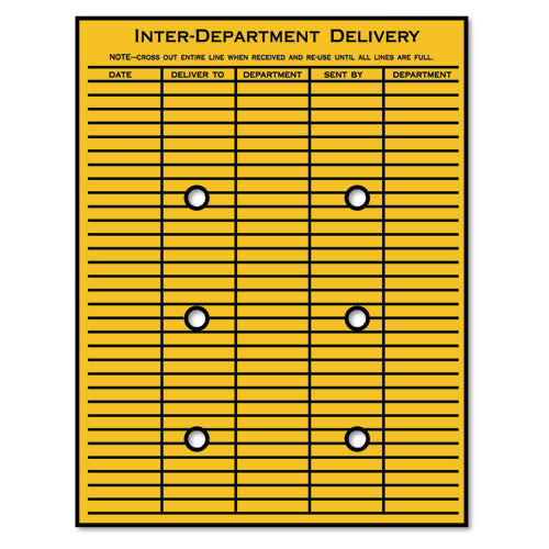 Brown Kraft String & Button Interoffice Envelope, #97, Two-sided Five-column Format, 10 X 13, Brown Kraft, 100-carton