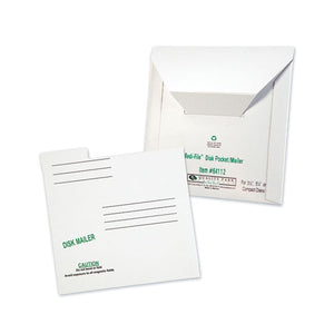 Redi-file Disk Pocket-mailer, Cd-dvd, Square Flap, Perforated Flap Closure, 6 X 5.88, White, 10-pack