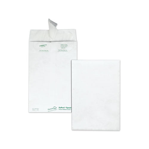 Catalog Mailers, Dupont Tyvek, #6 1-2, Cheese Blade Flap, Redi-strip Closure, 6 X 9, White, 100-box