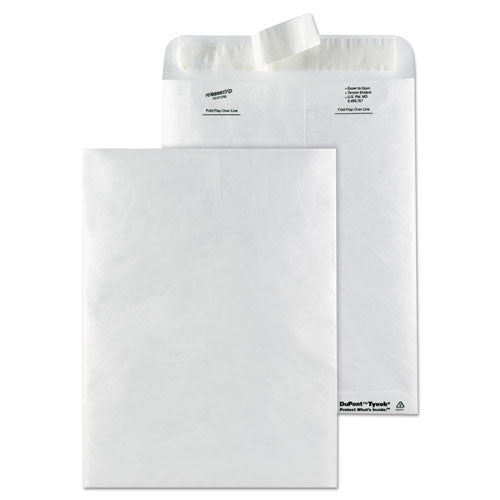 Catalog Mailers, Dupont Tyvek, #10 1-2, Cheese Blade Flap, Redi-strip Closure, 9 X 12, White, 50-box