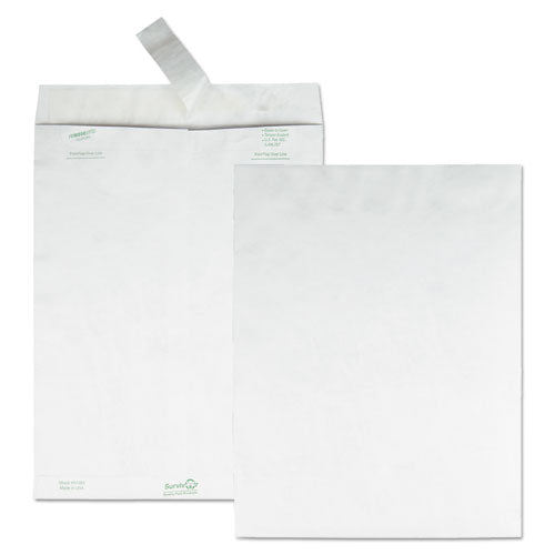 First Class Catalog Mailers, Dupont Tyvek, #12 1-2, Cheese Blade Flap, Redi-strip Closure, 9.5 X 12.5, White, 100-box