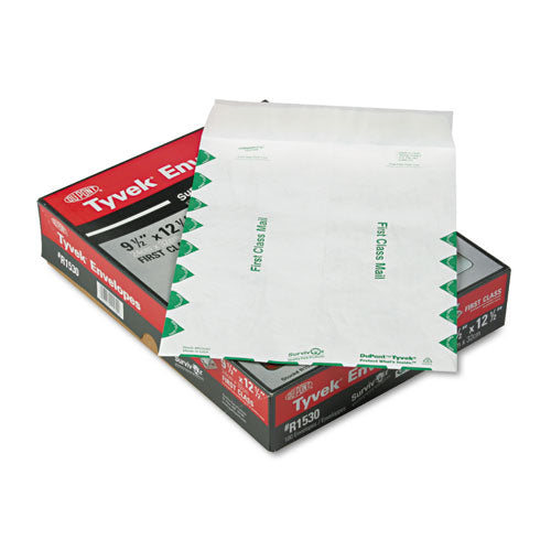 First Class Catalog Mailers, Dupont Tyvek, #12 1-2, Cheese Blade Flap, Redi-strip Closure, 9.5 X 12.5, White, 100-box