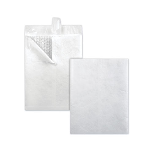 Bubble Mailer Of Dupont Tyvek, #2e, Air Cushion Lining, Redi-strip Closure, 9 X 12, White, 25-box