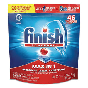 Powerball Max In 1 Dishwasher Tabs, Original Scent, 46-pack, 4 Packs-carton