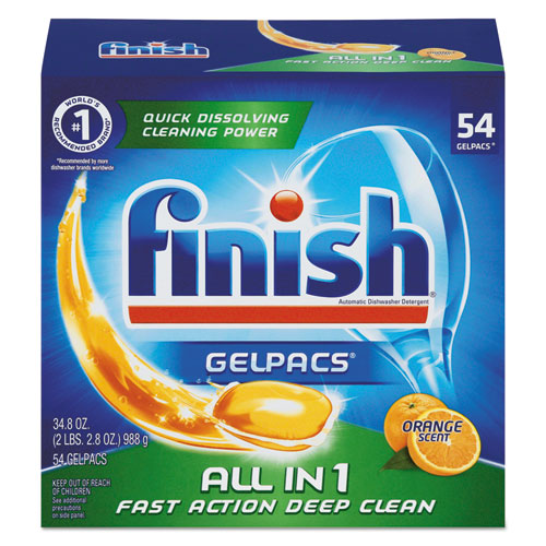 Dish Detergent Gelpacs, Orange Scent, 54-box