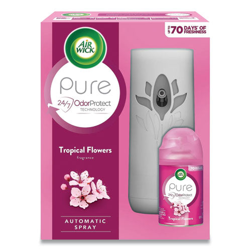 Freshmatic Ultra Automatic Pure Starter Kit, 5.94 X 3.31 X 7.63, White, Tropical Flowers