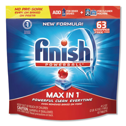 Powerball Max In 1 Dishwasher Tabs, Fresh, 63-pack