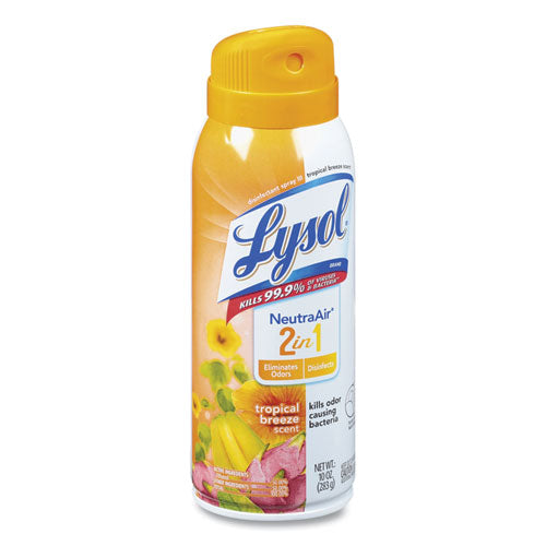 2 In 1 Disinfectant Spray Iii, Tropical Breeze, 10 Oz Aerosol Spray, 6-carton