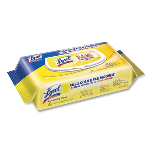 Disinfecting Wipes Flatpacks, 6.75 X 8.5, Lemon And Lime Blossom, 80 Wipes-flat Pack, 6 Flat Packs-carton