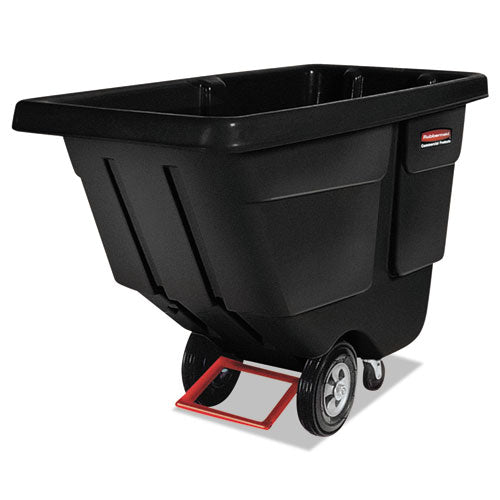 Commercial Rotomolded Tilt Truck, Rectangular, Plastic, 1,250 Lb Capacity, Black