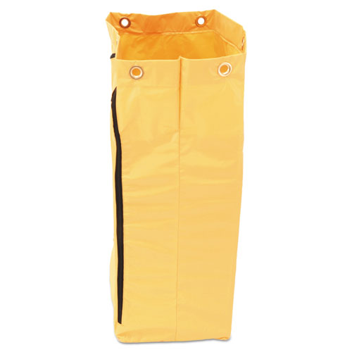 Zippered Vinyl Cleaning Cart Bag, 24 Gal, , 17.25" X 30.5", Yellow