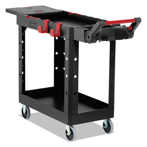 Heavy Duty Adaptable Utility Cart, 2 Shelves, 25.2w X 51.5d X 36h, Black