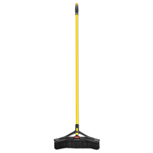Maximizer Push-to-center Broom, 18", Pvc Bristles, Yellow-black