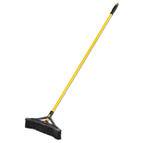 Maximizer Push-to-center Broom, 18", Pvc Bristles, Yellow-black