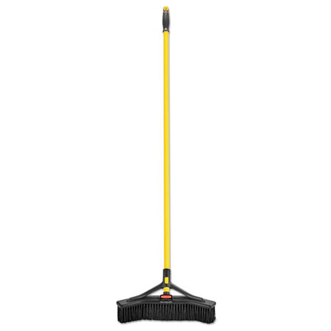 Maximizer Push-to-center Broom, 18", Pvc Bristles, Yellow-black