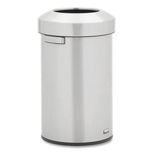 Refine Series Waste Receptacle, Round, 16 Gal, Stainless Steel, Silver