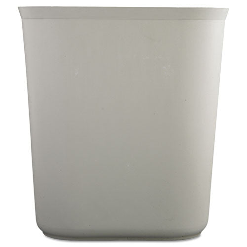 Fire-resistant Wastebasket, Rectangular, Fiberglass, 3.5 Gal, Gray