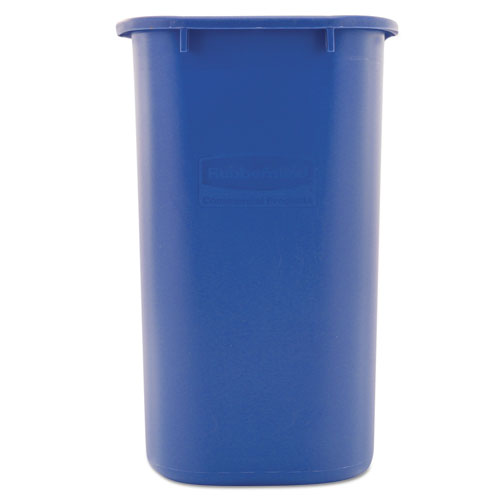 Medium Deskside Recycling Container, Rectangular, Plastic, 28.13 Qt, Blue