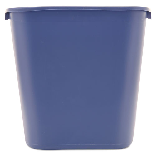 Medium Deskside Recycling Container, Rectangular, Plastic, 28.13 Qt, Blue