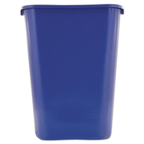 Large Deskside Recycle Container With Symbol, Rectangular, Plastic, 41.25 Qt, Blue