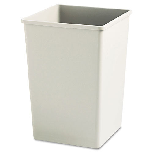 Plaza Waste Container Rigid Liner, Square, Plastic, 35 Gal, Beige