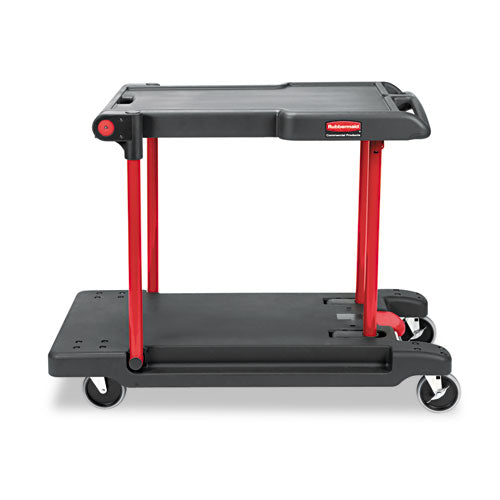 Convertible Utility Cart, Two-shelf, 23.88w X 45.13d X 34.38h, Black