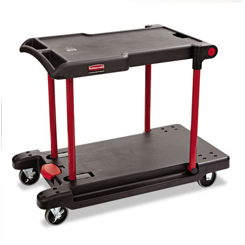 Convertible Utility Cart, Two-shelf, 23.88w X 45.13d X 34.38h, Black