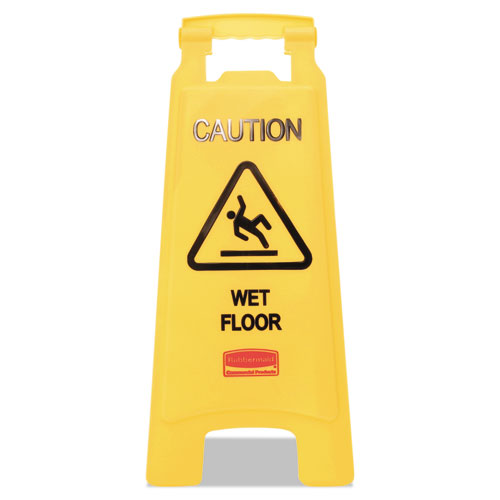 Caution Wet Floor Floor Sign, Plastic, 11 X 12 X 25, Bright Yellow, 6-carton