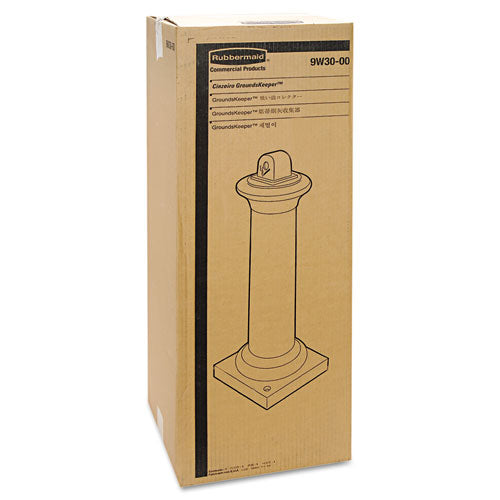 Groundskeeper Tuscan Receptacle, 13 X 13 X 38.38, Black