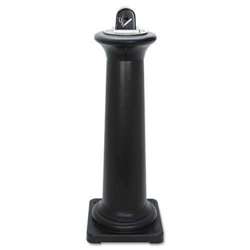 Groundskeeper Tuscan Receptacle, 13 X 13 X 38.38, Black