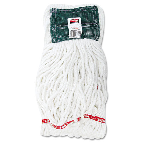 Web Foot Wet Mop Heads, Shrinkless, Cotton-synthetic, Green, Medium