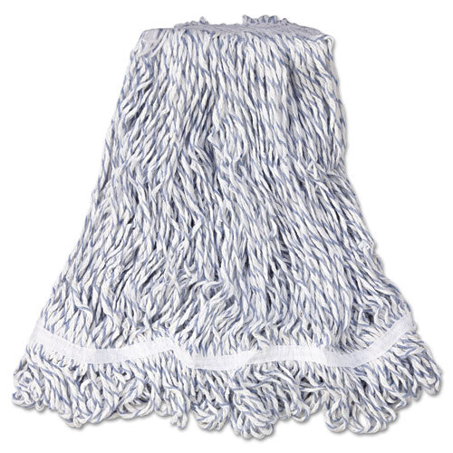 Web Foot Finish Mop, White, Med, Cotton-synthetic, 1". White Headband, 6-carton